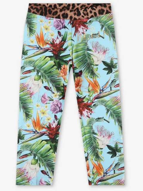 Philipp Plein Junior floral-print slip-on leggings 