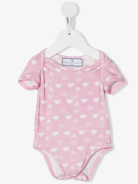 Philipp Plein Junior logo-print short-sleeve babygrow