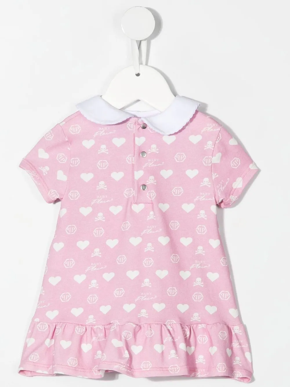  Philipp Plein Junior Kleid Mit Volant Saum   Rosa 