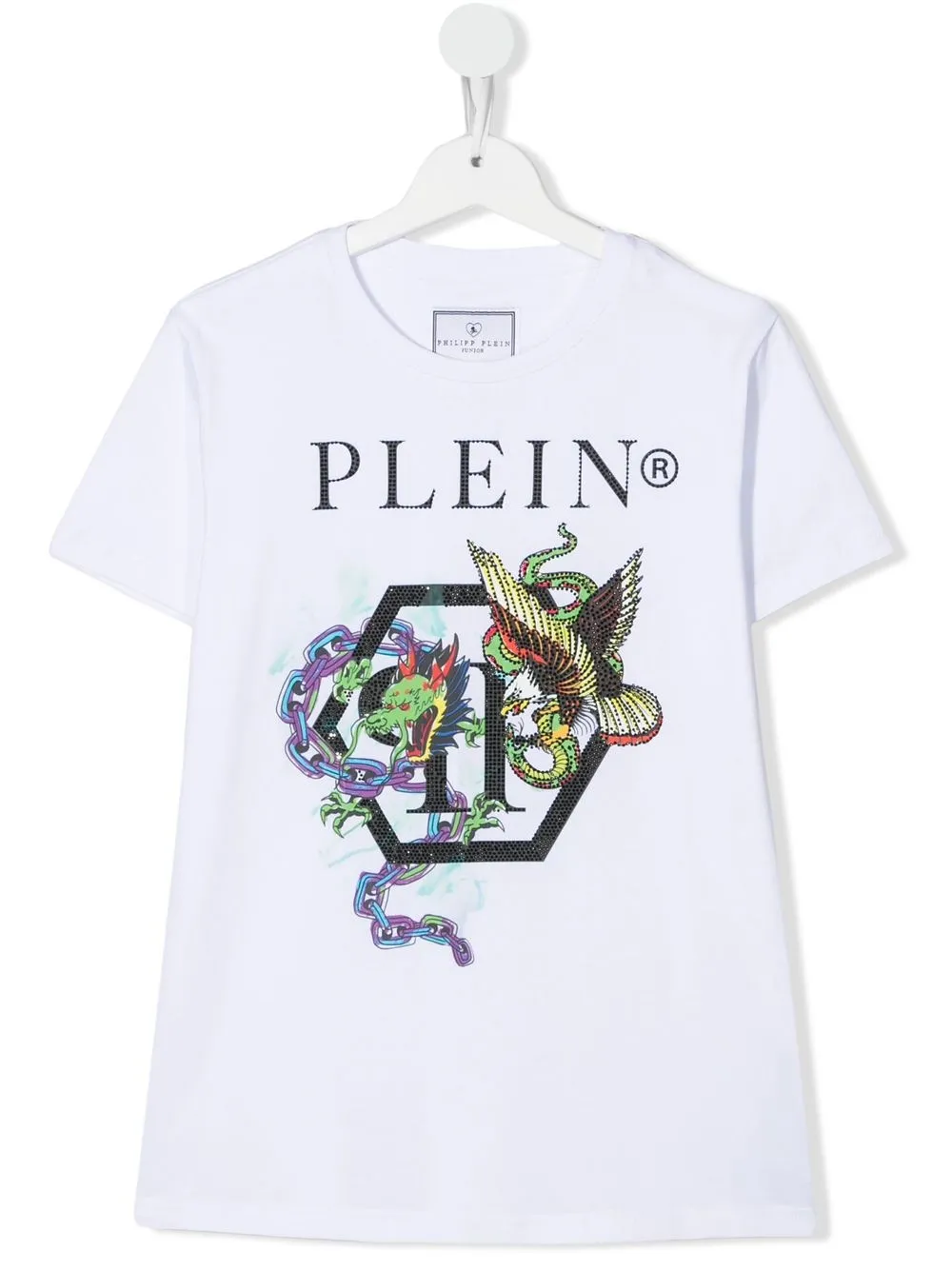 

Philipp Plein Junior playera con logo estampado - Blanco
