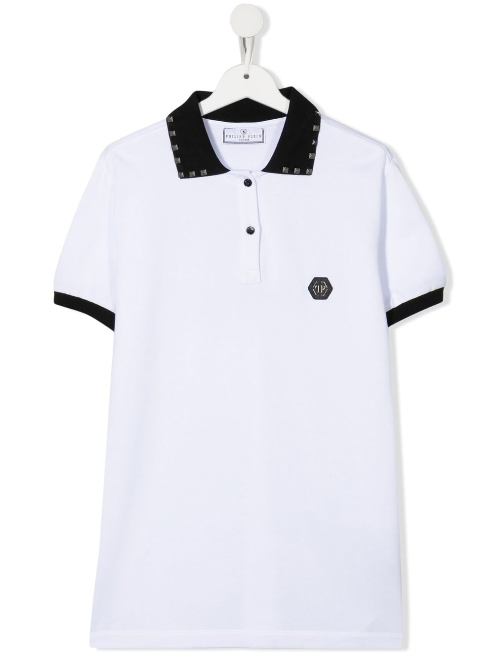 Philipp Plein Kids' Rear Logo-print Detail Polo Shirt In White