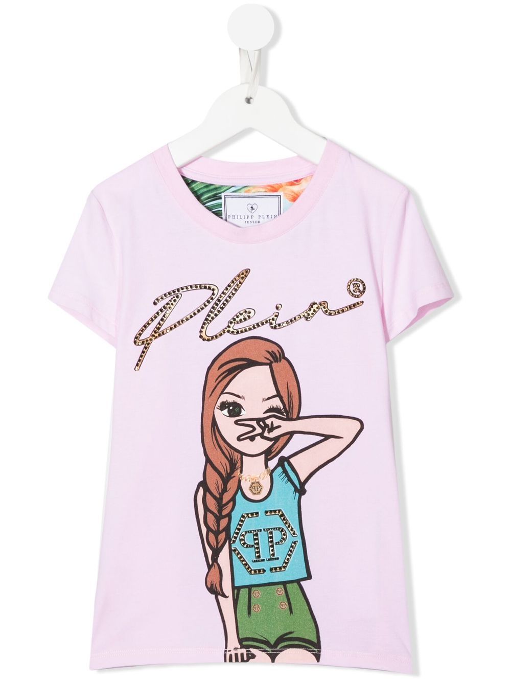 

Philipp Plein Junior playera con estampado gráfico - Rosado