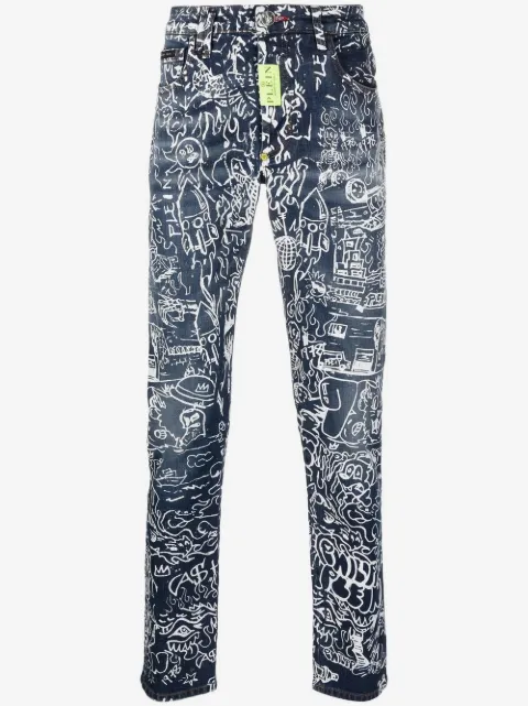 Philipp Plein all-over graphic-print jeans