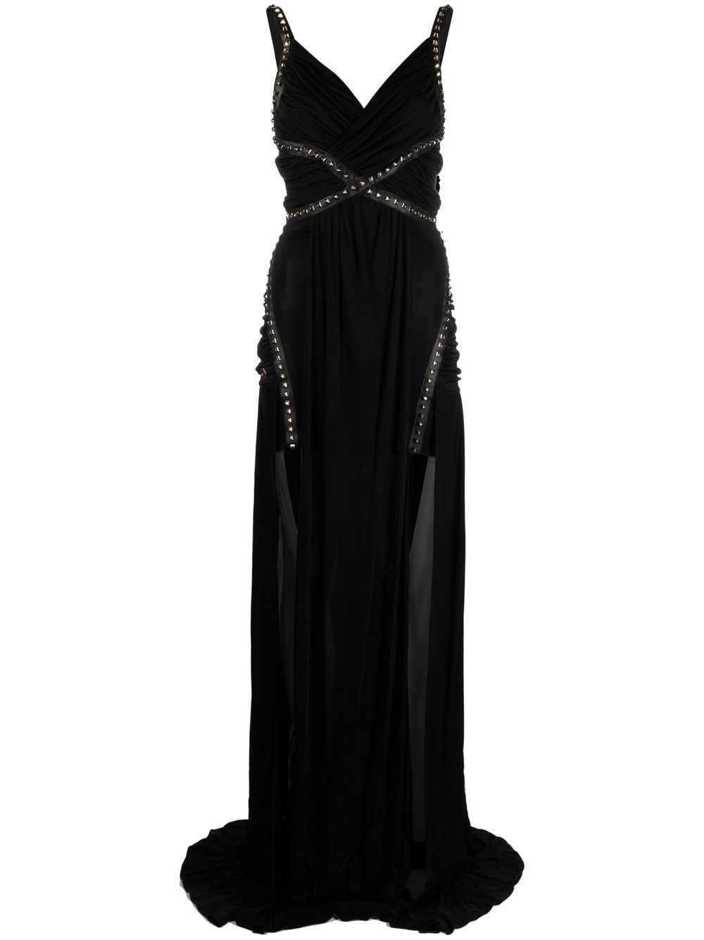 

Philipp Plein vestido largo con apliques - Negro