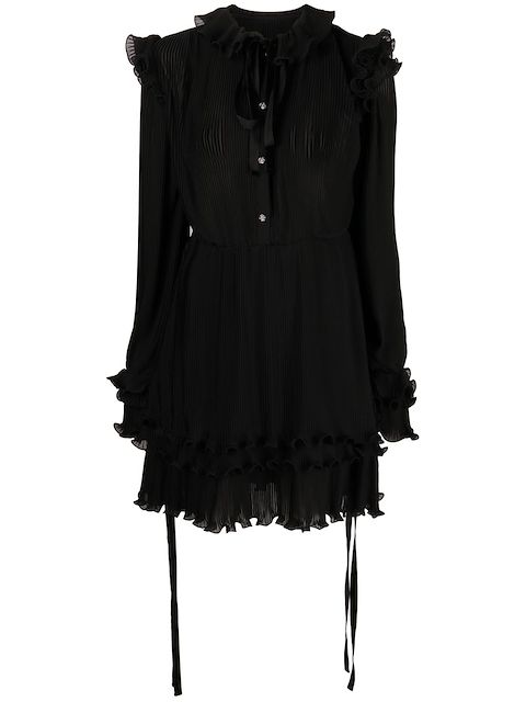 Philipp Plein ruffled plissé midi dress