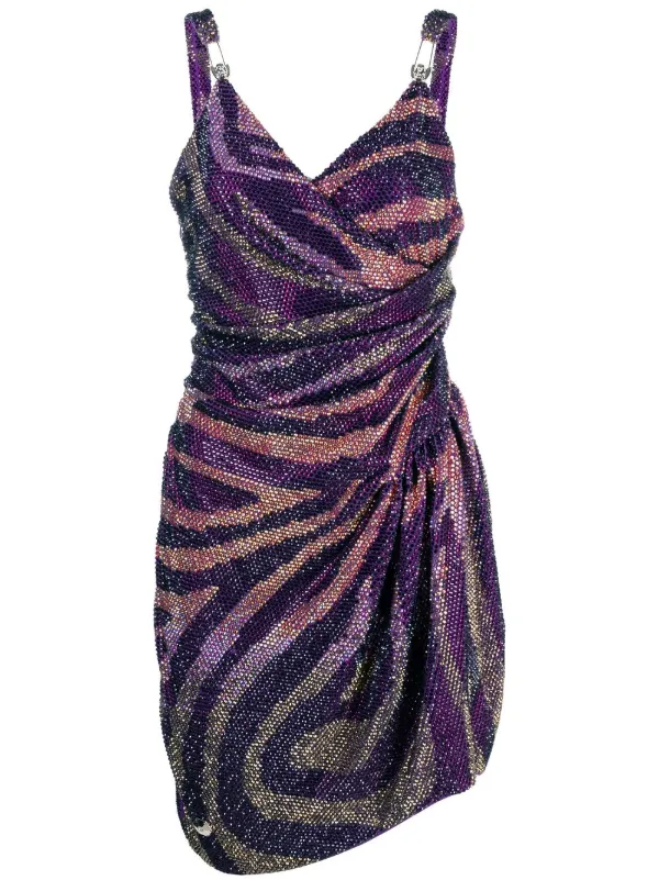 fitted lace wedding dress Purple Swirl Print Bodycon Mini Dress