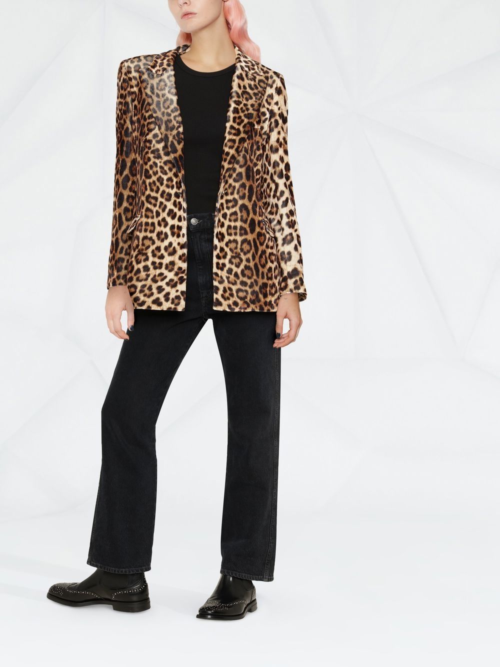 Shop Philipp Plein Leopard-print Blazer In Brown