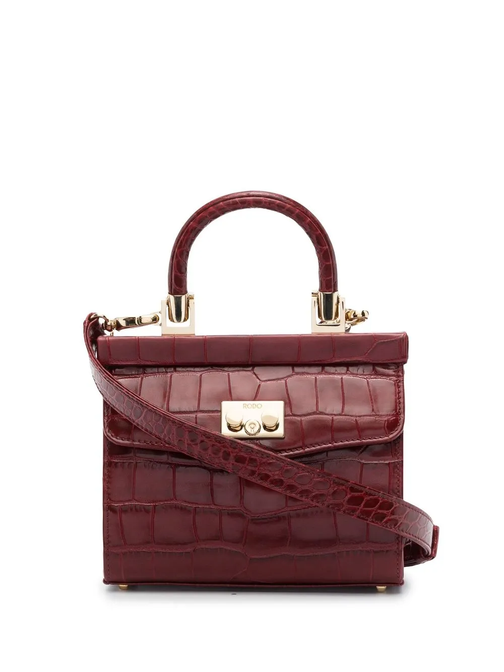 

Rodo tote Paris con efecto de piel de cocodrilo - Rojo