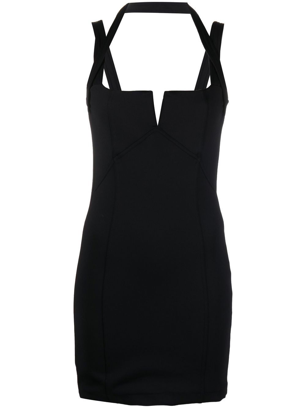 square-neck fitted minidress