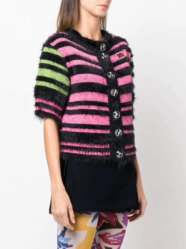 Chopova Lowena Triga logo-patch Striped Cardigan - Farfetch