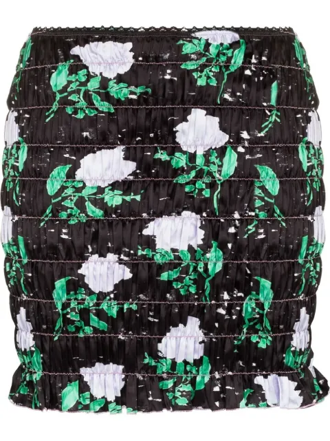 Amy Crookes floral-print ruched skirt