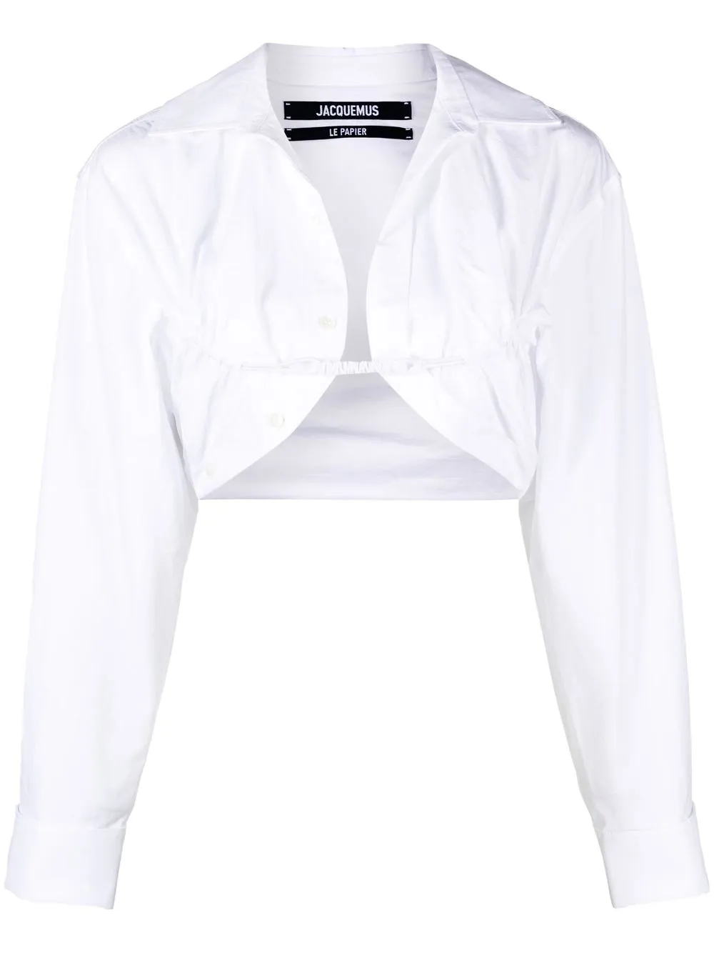 

Jacquemus camisa corta fruncida - Blanco