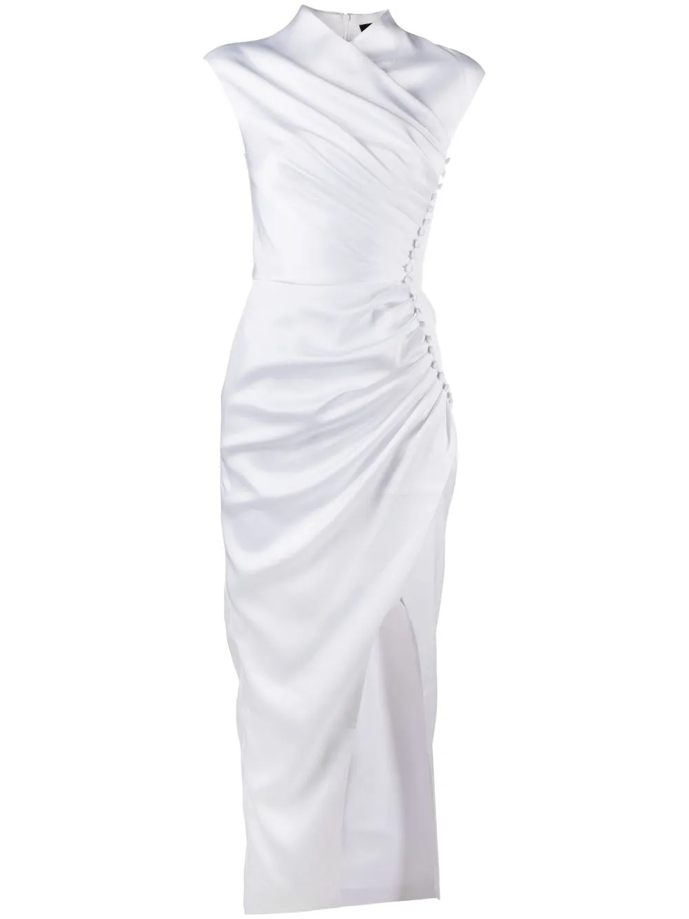 

RASARIO short-sleeve draped dress - White