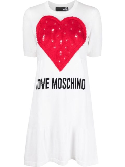 Love Moschino تيشيرت طويل بطبعة شعار الماركة