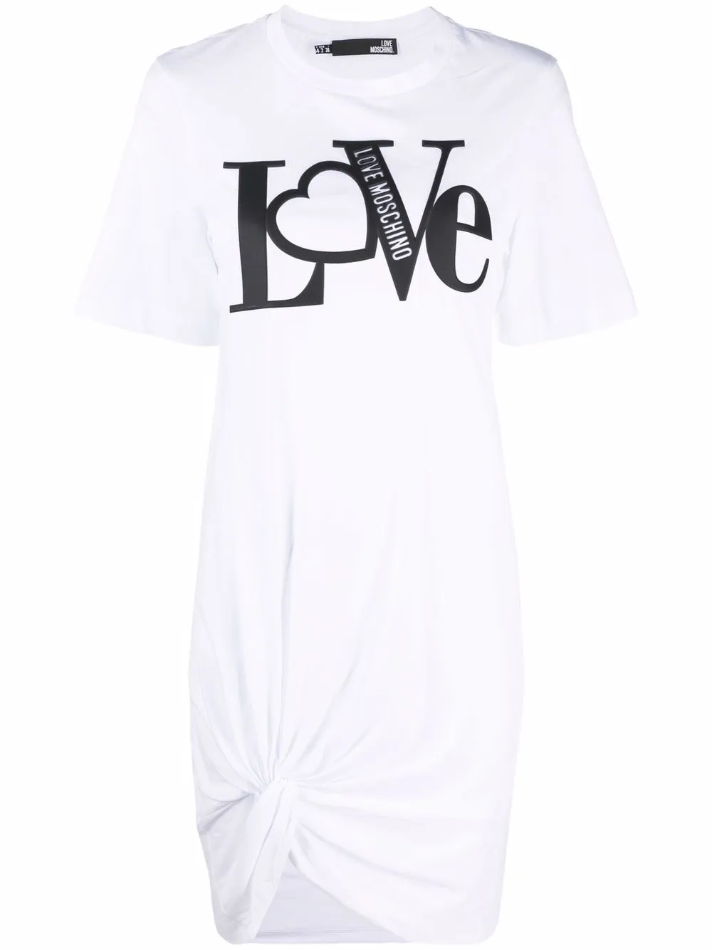 

Love Moschino vestido estilo playera fruncido - Blanco