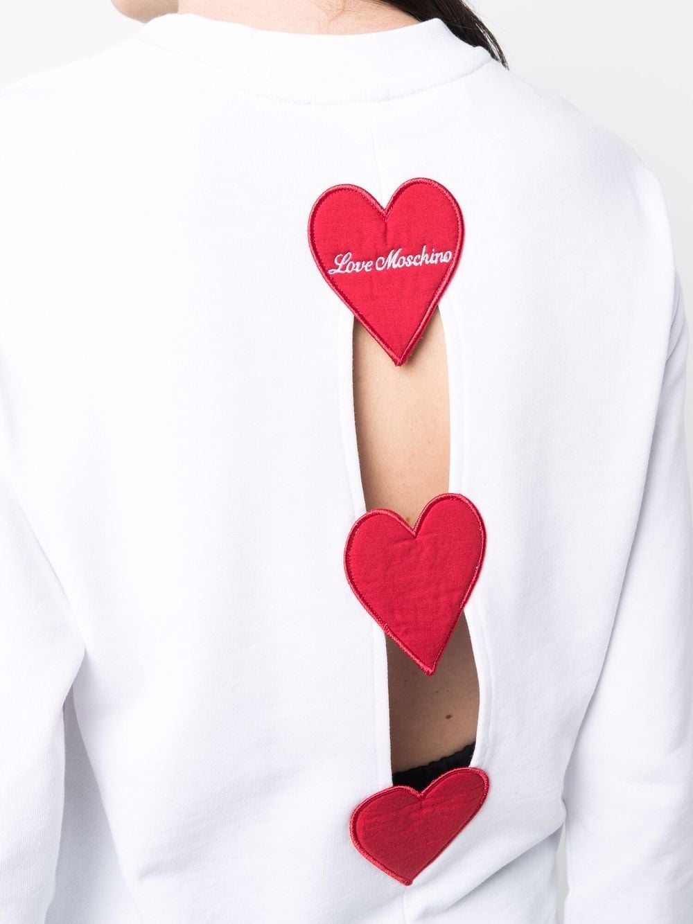 Love Moschino heart-print Cotton Sweatshirt - Farfetch