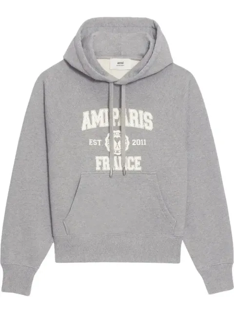 AMI Paris logo-print organic cotton hoodie
