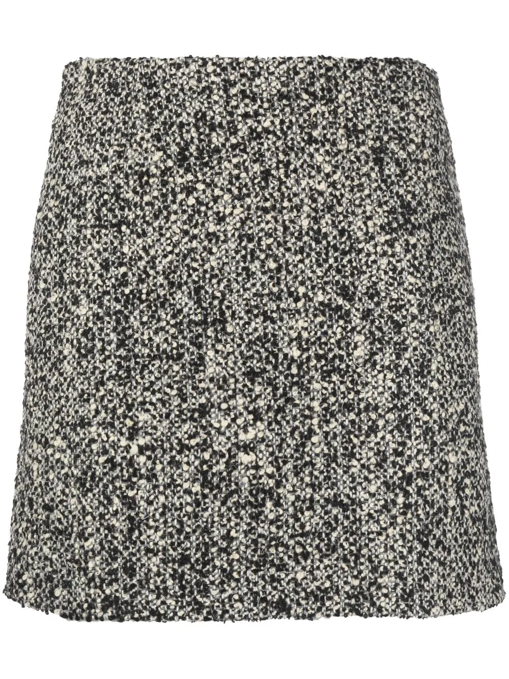 

AMI Paris falda de tweed con cintura alta - Negro