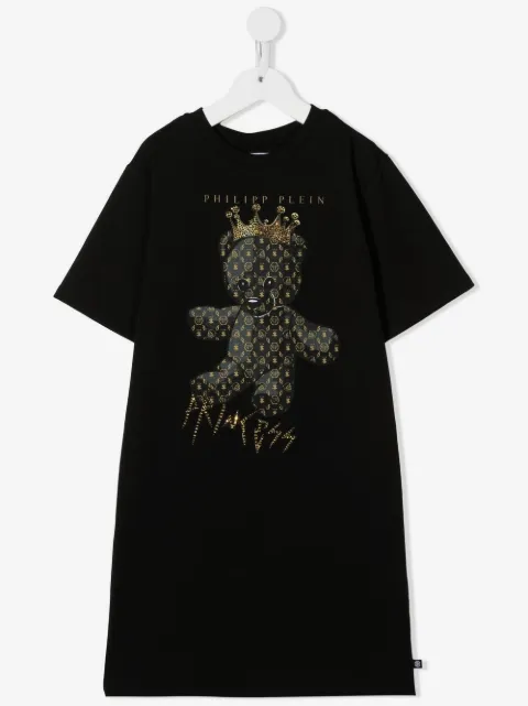 Philipp Plein Junior vestido estilo playera con motivo Teddy Bear