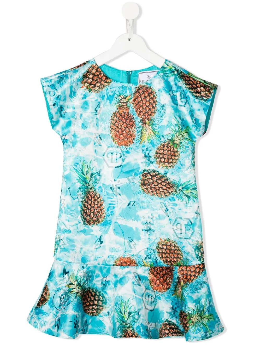 Philipp Plein Junior Abito con stampa - Blu