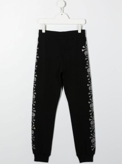 skull-motif cotton track trousers 