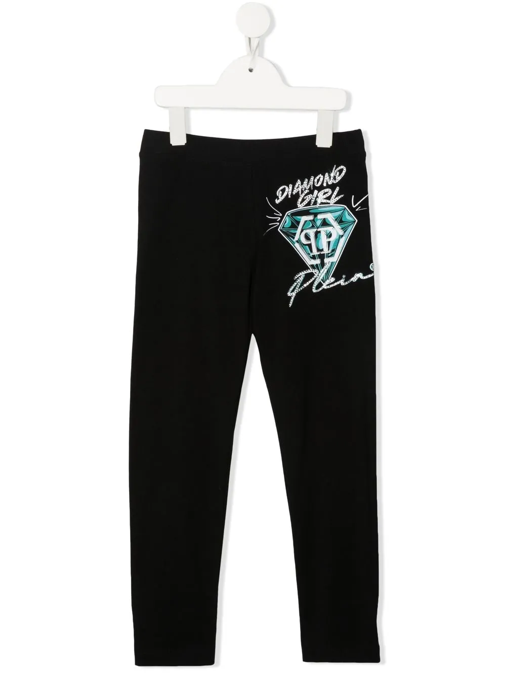 

Philipp Plein Junior leggins con estampado gráfico y strass - Negro