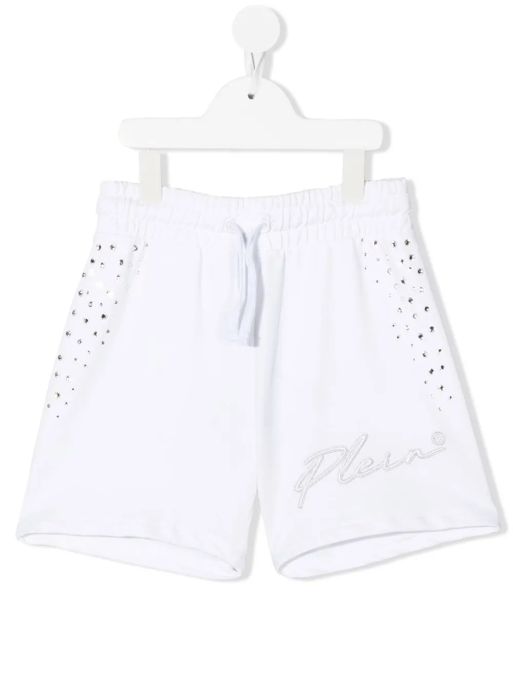 

Philipp Plein Junior shorts deportivos con logo bordado - Blanco