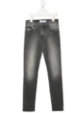Philipp Plein Junior Hexagon mid-rise slim-cut jeans - Grey
