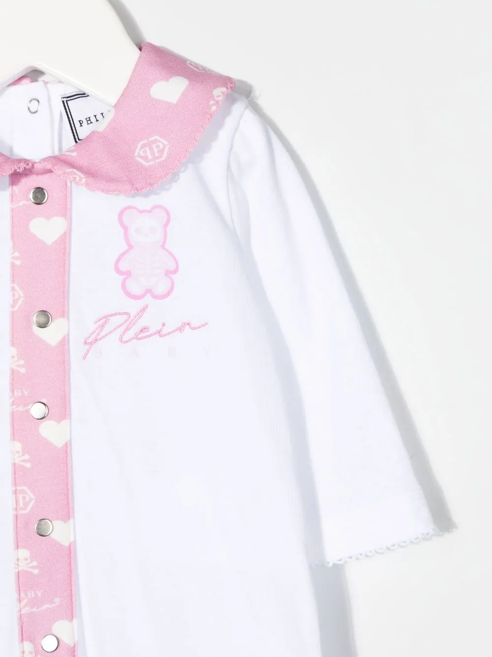  Philipp Plein Junior Strampelanzug Mit Teddy Print   Weiß 