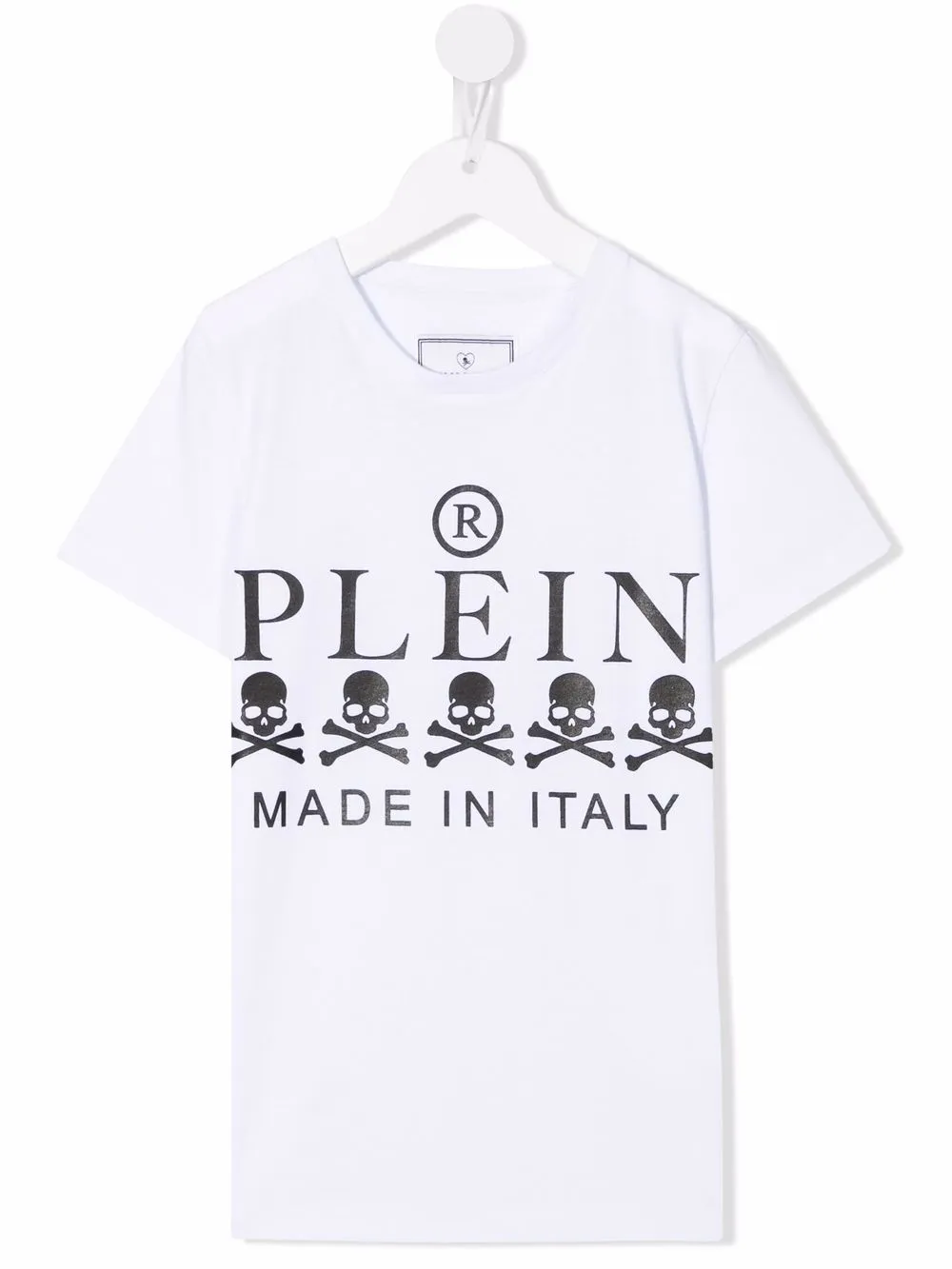 

Philipp Plein Junior playera con cuello redondo y logo - Blanco