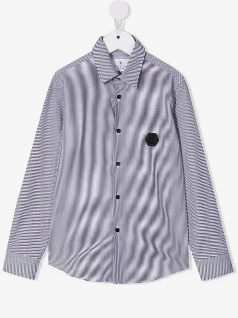 Philipp Plein Junior long sleeve skull-detail shirt