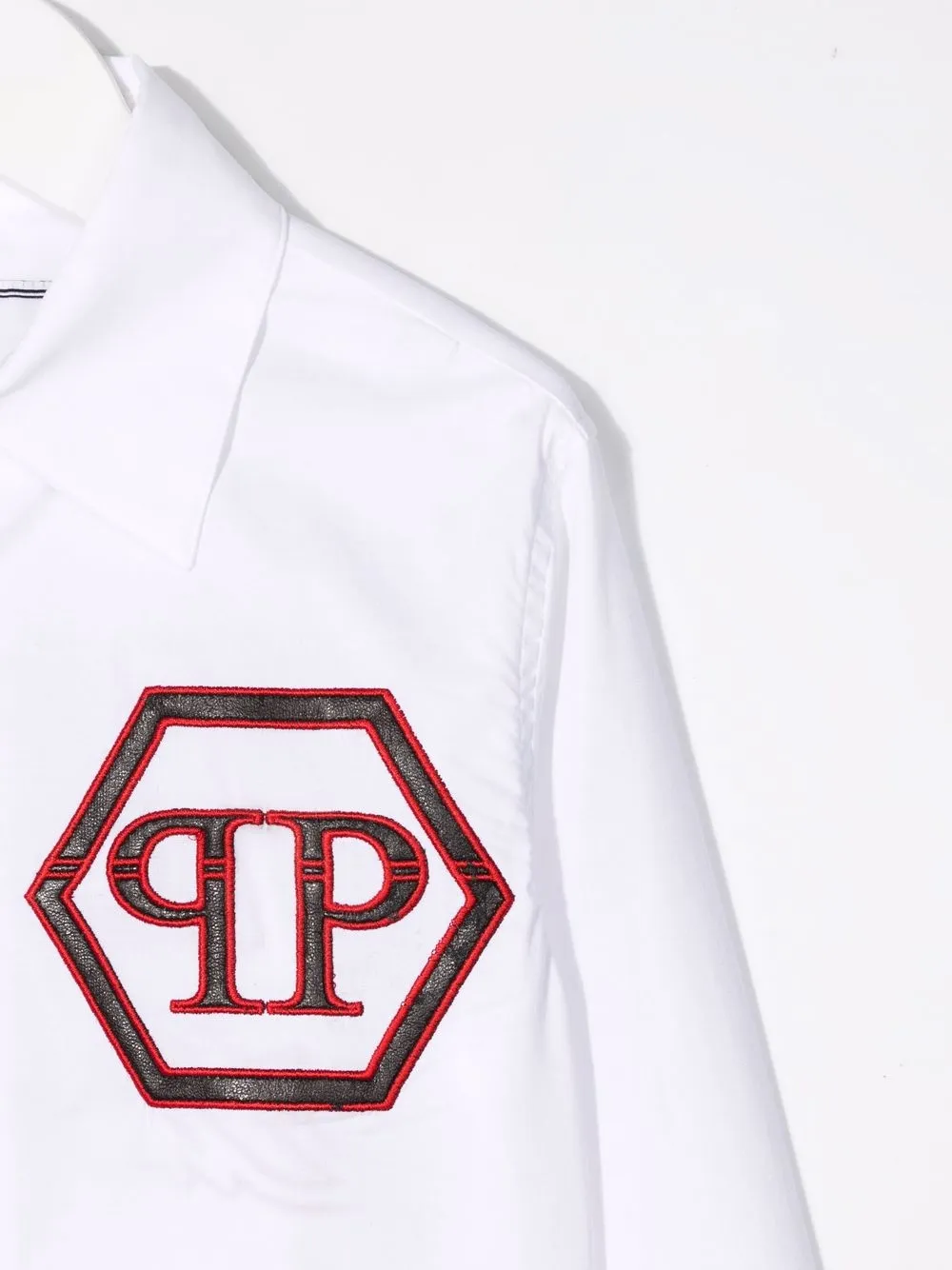 Philipp Plein Junior Embroidered Logo Long-sleeve Shirt - White 