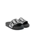 Philipp Plein Junior Plein crystal-embellished slides - Black