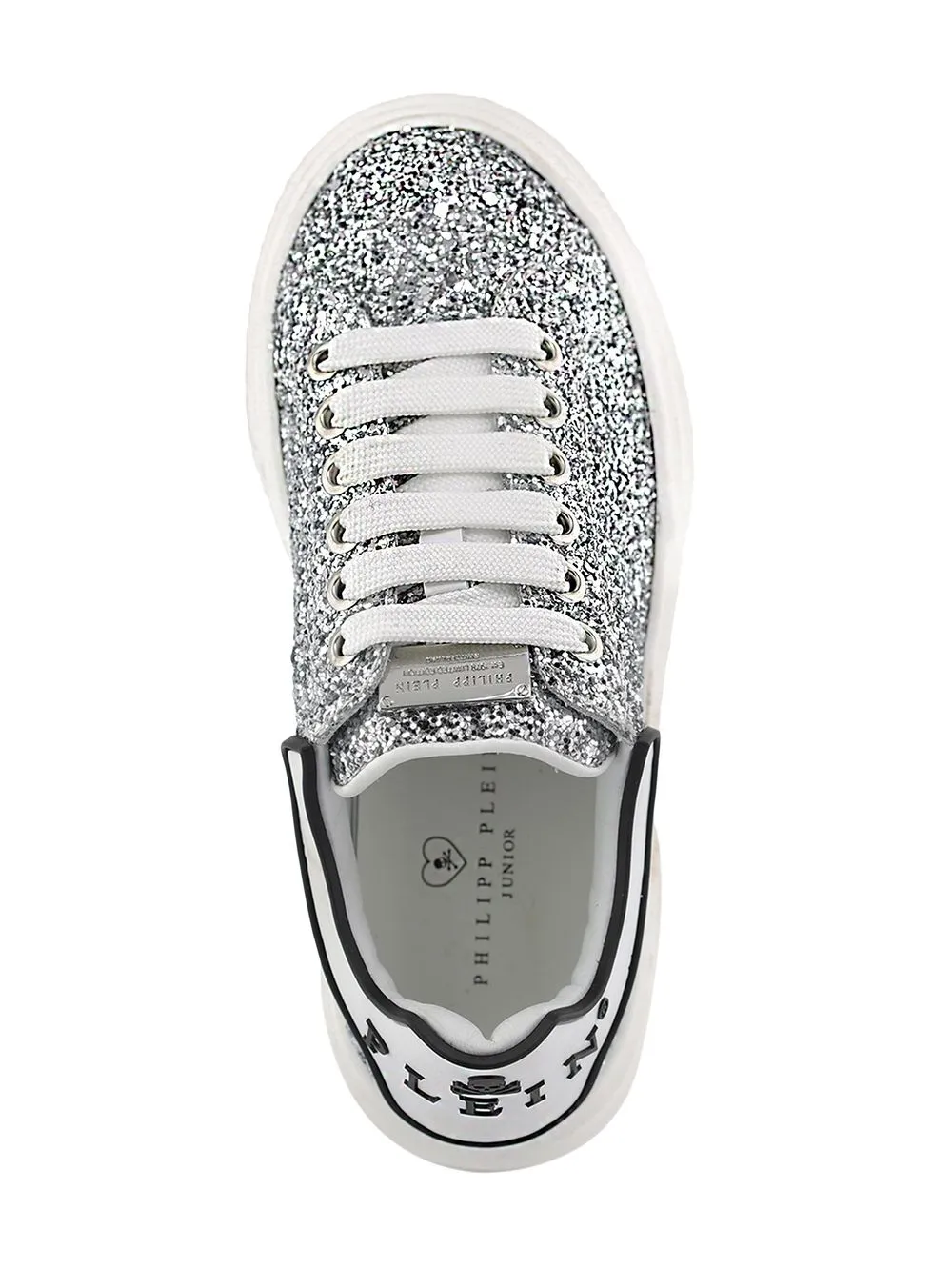 Philipp Plein Junior Glitter-embellished Sneakers In Grey