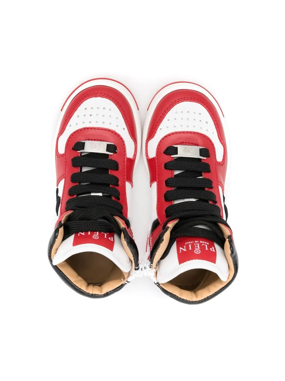 Philipp Plein Junior Skull-embroidery High-top Sneakers In Red