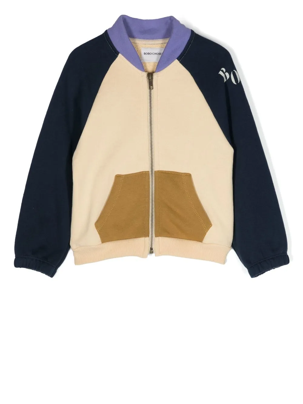 

Bobo Choses chamarra con cierre y diseño color block - Neutro