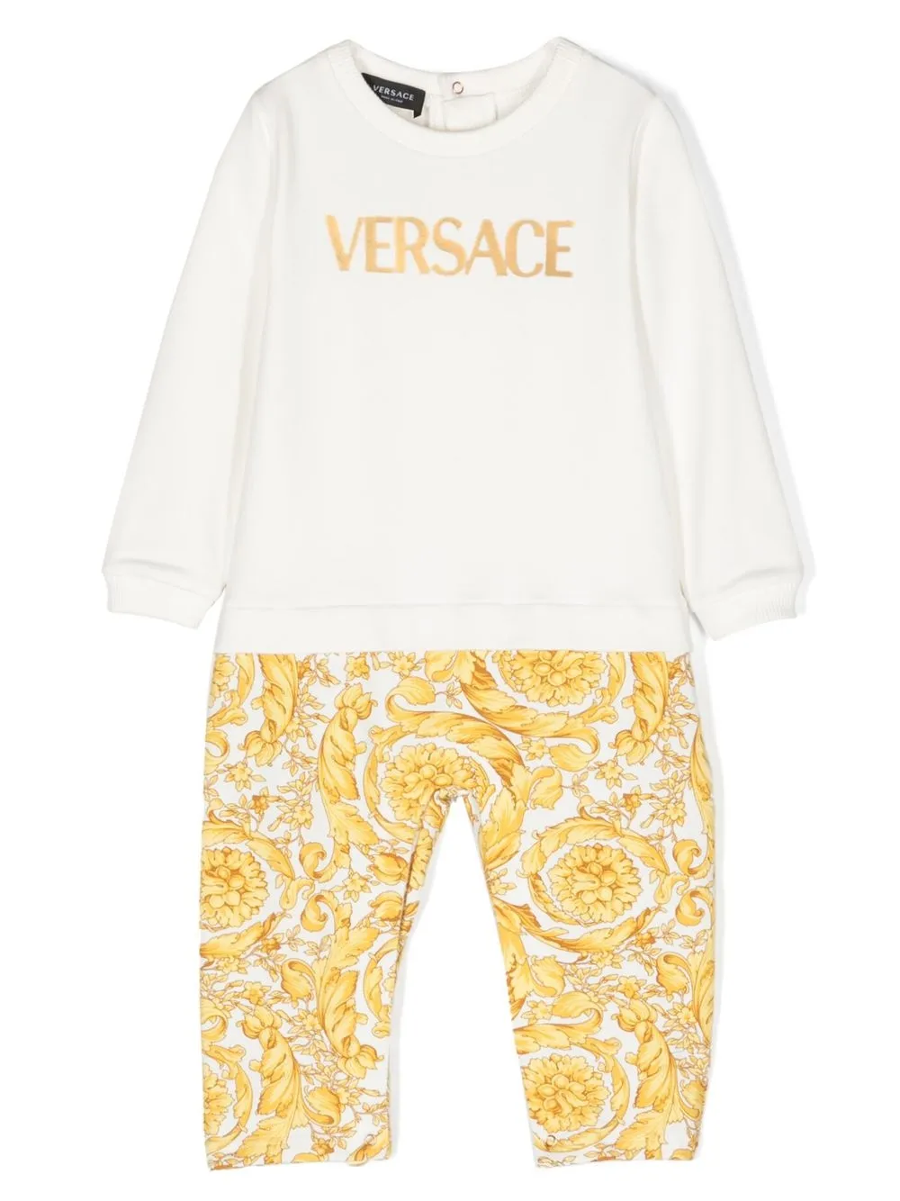 

Versace Kids romper con estampado Barocco - Blanco