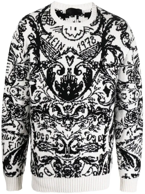 Pull en maille intarsia - Philipp Plein - Modalova