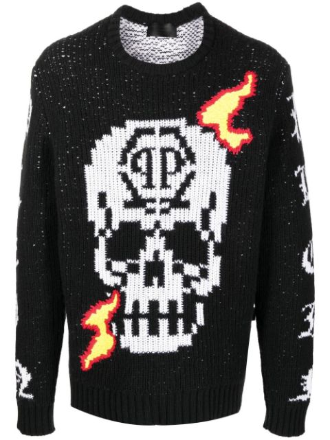 Philipp Plein skull-detail knit jumper Men