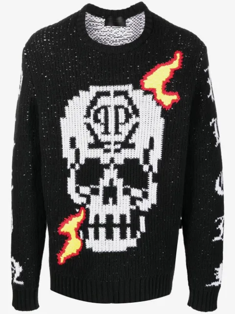 Philipp Plein skull-detail knit jumper