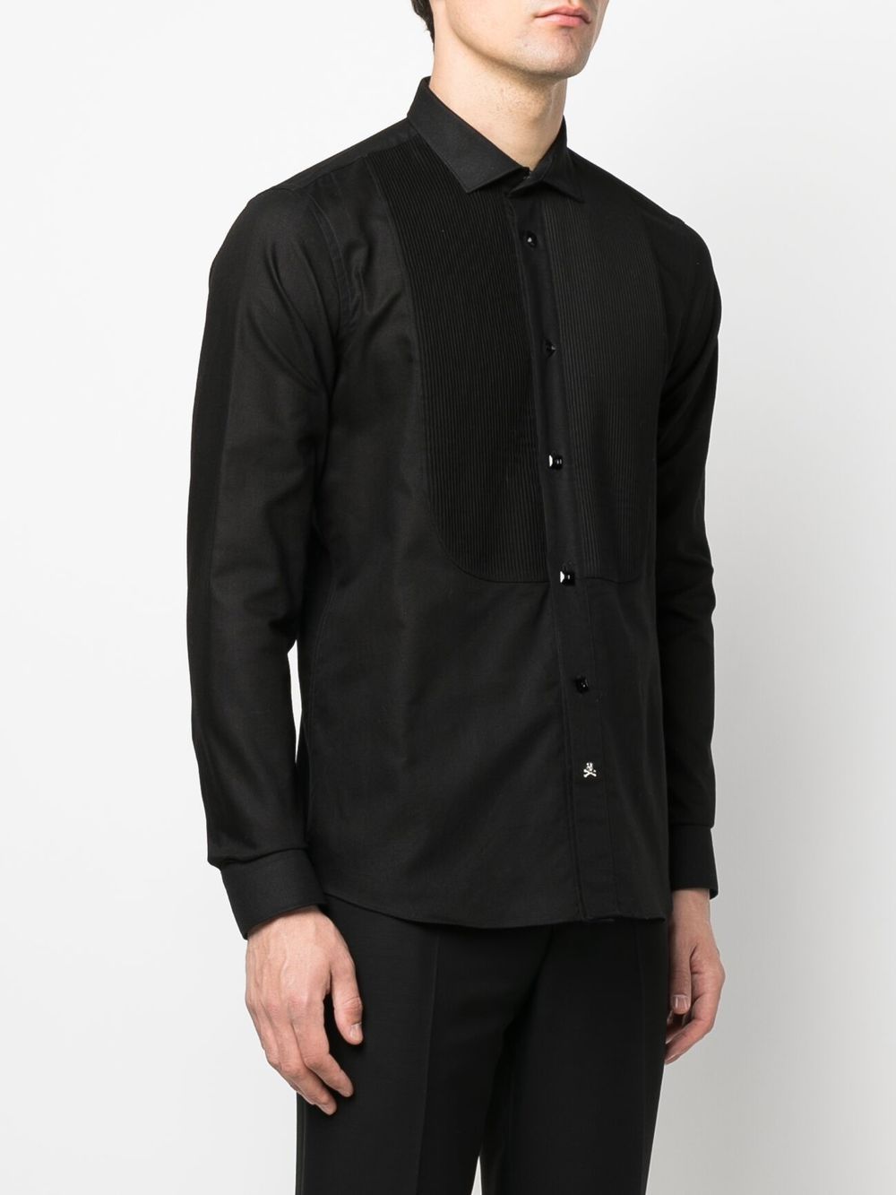 Philipp Plein pleated-bib detail shirt Men