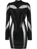 Philipp Plein crystal-embellished panelled dress - Black
