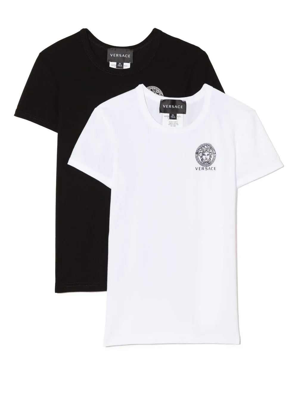 

Versace Kids pack de dos playeras con logo estampado - Blanco