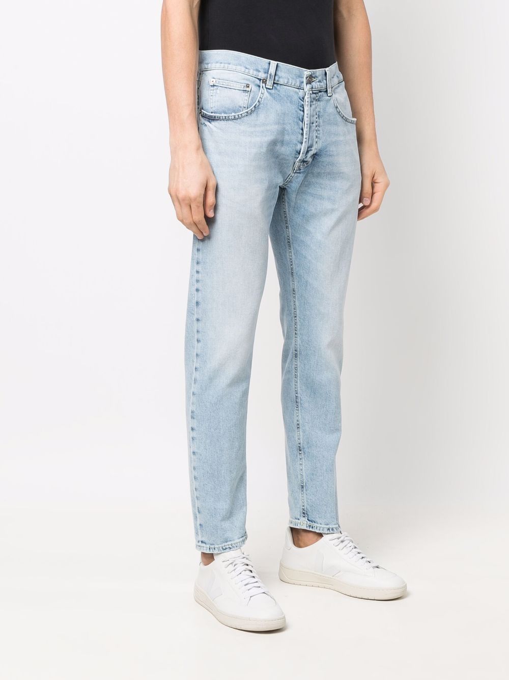 Shop DONDUP tapered light-wash jeans with Express Delivery - FARFETCH
