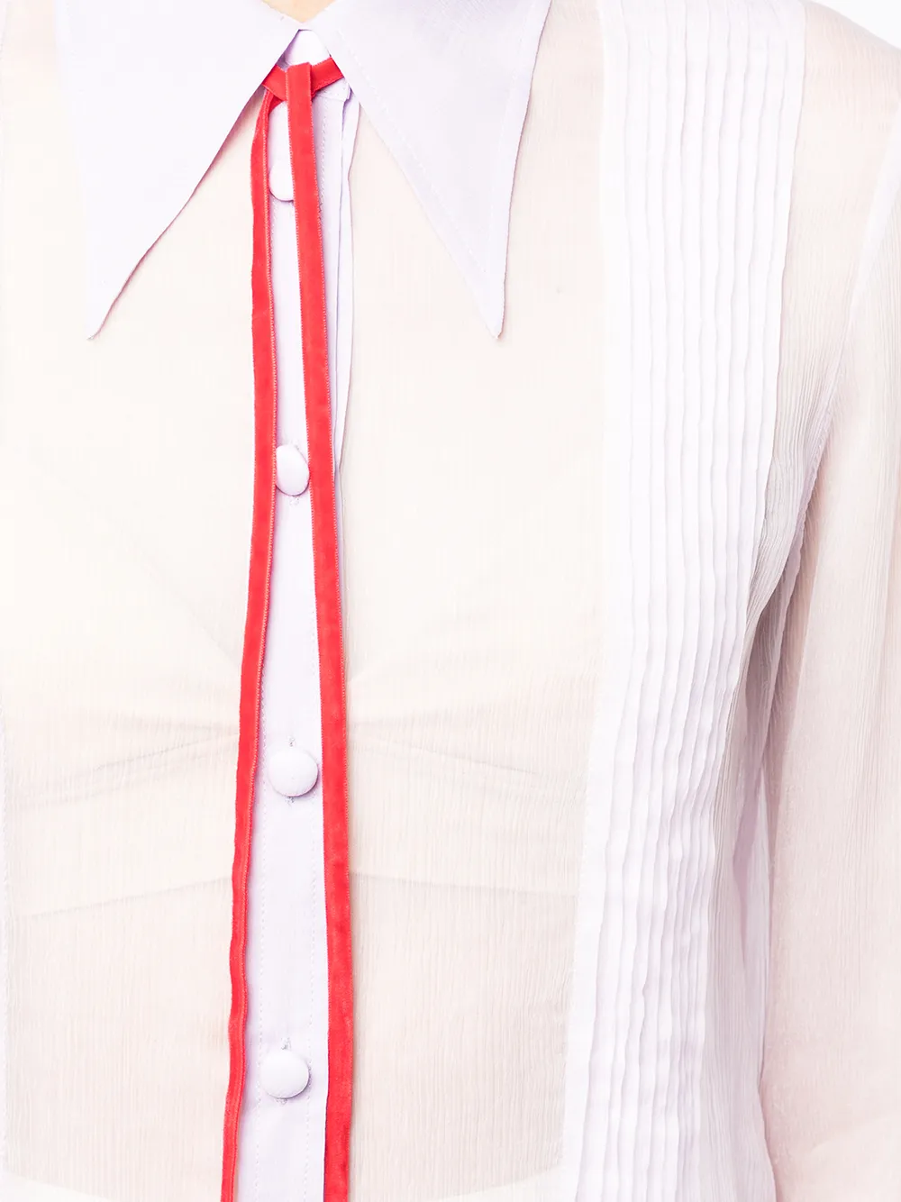 фото Louis shengtao chen шелковая полупрозрачная рубашка со складками