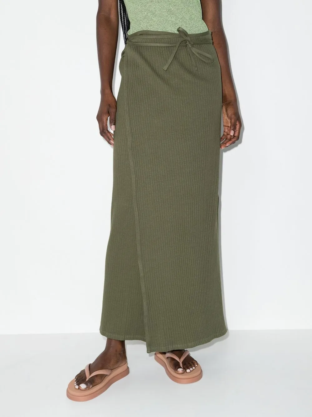 Baserange ribknit Wrap Maxi Skirt Farfetch