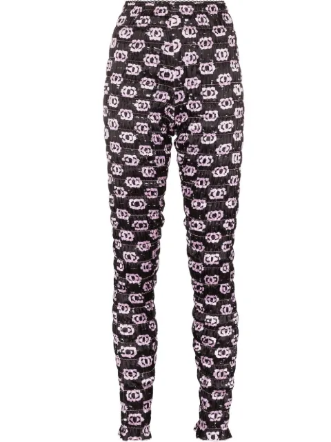 Amy Crookes motif-print high-waisted trousers