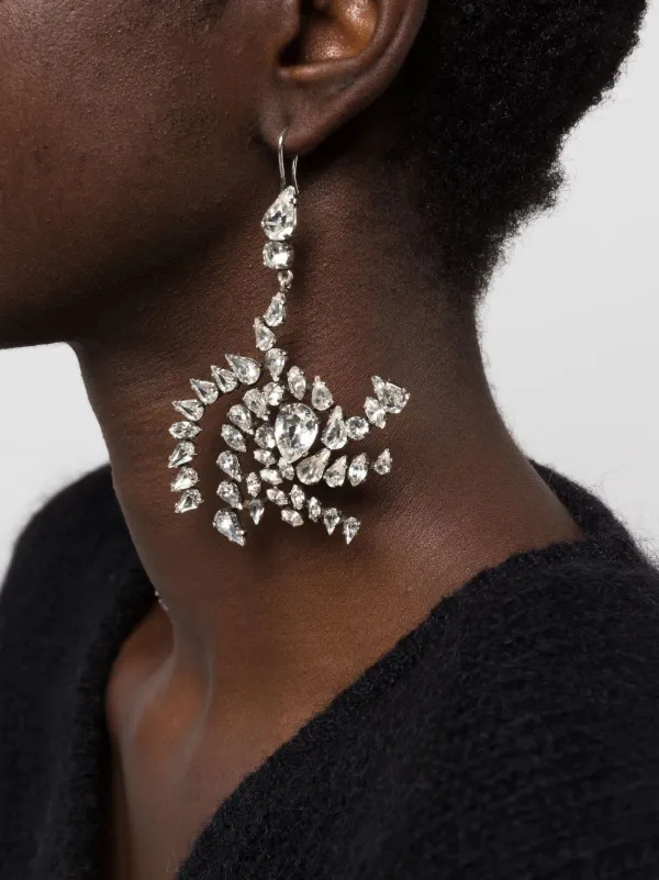 Saint Laurent クリスタル ツイストピアス | メタリック