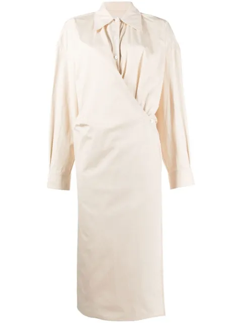 LEMAIRE vestido camisero con diseño retorcido