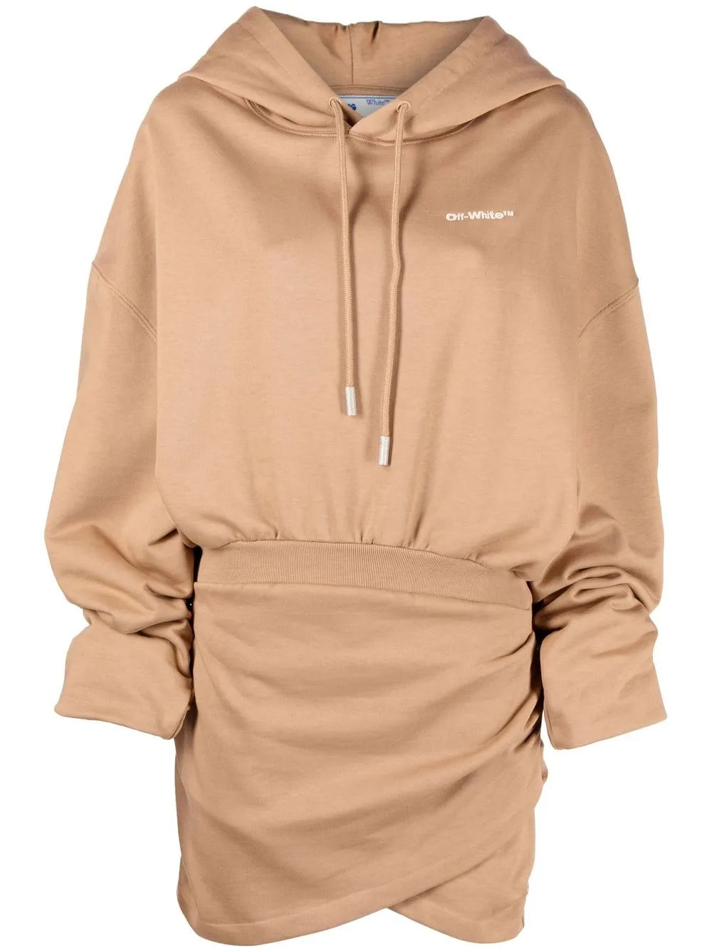 

Off-White logo-print hooded dress - Brown